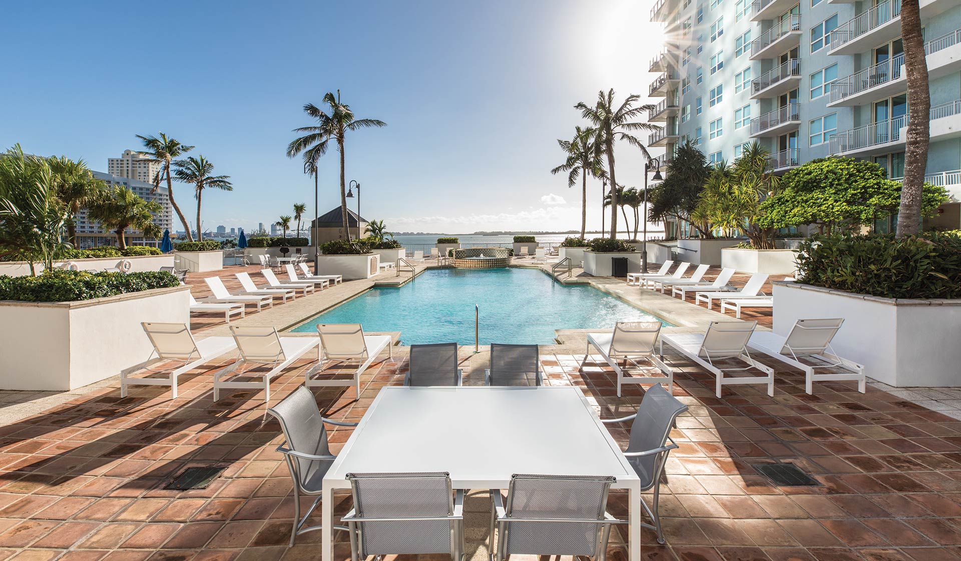 Yacht Club Apartments - Miami, FL - Pool View